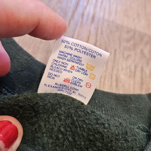 Vtg Christmas Crew Sweatshirt Womens XL Green Embroidered Jerzees Nutcracker - Picture 9 of 9